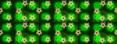 Raster - stok. Sarı, yeşil ve mavi renkli vadi çiçekleri. Suluboya, elle çizilmiş. Kusursuz arkaplan deseni.