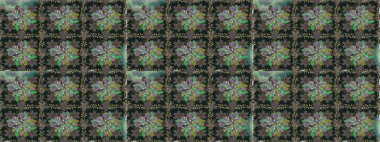 Raster Çiçek İllüstrasyonu güzel tekstil. Gri renkli etnik çiçeklerle kusursuz bir desen..