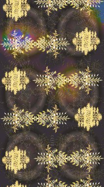 Kar tanesi süsleme deseni. Kar taneleri deseni. Raster illüstrasyonu. Arkaplanda soyut kar taneleri olan düz tasarım. Kar taneleri arkaplanı.