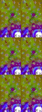 Düzenlenebilir. Yeşil çizim deseni suluboya şeklinde kahverengi çiçekler, tasarım elementleri. Düğün davetiyeleri için çiçek deseni, tebrik kartları, hatıra defteri, baskı, hediye paketi, imalat