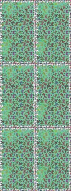 Yeşil ve kahverengi üzerinde sevimli kelebekler. Raster illüstrasyonu. Ambalajlar, duvar kağıtları, kumaş tasarımı ve kağıt için güzel bir arka plan. Renkli kelebeklerin kusursuz arka planı.