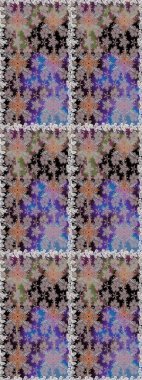 Çiçeksiz desenli nakış işlemeli gelincikler ve vadideki zambaklar. Tekstil tasarımı için gri ve nötr renklerde geleneksel halk çiçekleri buketi.