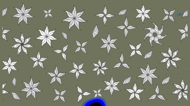 Çiçek yeşili eskiz deseni. Raster çiçek izi. Klasik taslak çizimi.