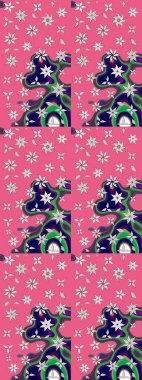 Tekstil, kumaş, kapaklar, duvar kağıtları, baskı, naylon, koleksiyon defteri, örgü, dekupaj için güzel bir eskiz. Millefleur 'lar. Küçük pembe ve nötr çiçeklerle oldukça kaliteli besin torbası deseni..