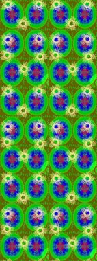 Kar tanelerinin soyut arkaplanlı Noel şablonu. Raster illüstrasyonu. Yeşil, mavi ve sarı renkler. Noel ve Yeni Yıl moda baskıları için tatil tasarımı.