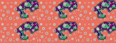 Çiçekli karalama şeklinde Raster çiçek deseni. Nazik, narin çiçek arkaplanı. Turuncu renkte çiçekler.