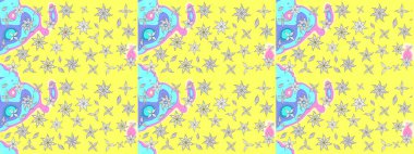 Eskiz Vintage Çiçek Deseni. Raster Kalça dokusu deseni.