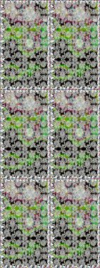 Çiçek ve yapraklı çiçek deseni. Küçük çiçekli şirin bir desen. Raster illüstrasyonu.