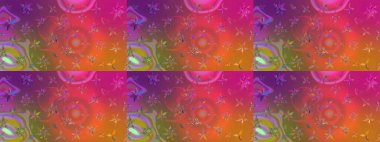 Raster çiçek desenleri çiziyor. Vadinin çiçekleri mor ve pembe renklerde.