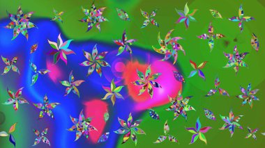 Çiçek kolajı. Raster deseni. Küçük çiçekte güzel bir desen var. Çiçek kompozisyonu. - Çiçekler. Çiçek arkaplan. Doğa.