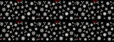 Raster illüstrasyonu. Küçük çiçekli şirin bir desen. Çiçek ve yapraklı çiçek deseni.