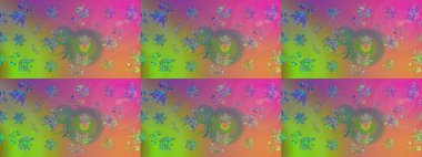 Kumaş, tekstil, duvar kağıdı baskısı için. Eski usul. Tomurcukları çiçek olan sevimli bir çiçek deseni. Eskiz geçmişi. Raster. Raster illüstrasyonu.