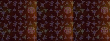 Kahverengi, siyah ve yeşil renkli çiçekler. Raster illüstrasyonu. Çizim çiçek deseni duvar kağıdı için kullanılabilir.