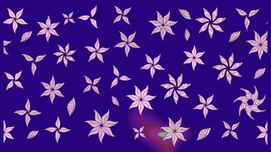 Çiçekli karalama şeklinde Raster çiçek deseni. Mavi renkli çiçekler. Nazik, narin çiçek arkaplanı.