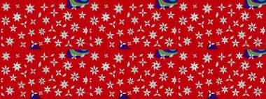 Çizim çiçek deseni duvar kâğıdı olarak kullanılabilir. Kırmızı renkte çiçekler. Raster illüstrasyonu.