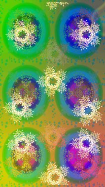 Kış arka plan. Noel kar taneleri ile arka plan. Raster Noel renkli arka plan ile sevimli kar tanesi. Raster illüstrasyon.