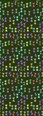 Egzotik hayvanlar. Yeşil ve nötr kelebekler. Kumaş, kağıt, ambalaj kâğıdı ve duvar kağıdı tasarımı için harika bir arka plan. Robot resim. Raster illüstrasyonu.