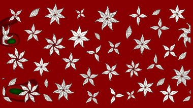 Renkli çizim kalıbı. Çiçek arkaplan. Çiçek duvar kâğıdı. Raster illüstrasyonu. Kırmızı renklerde şirin tekstil.