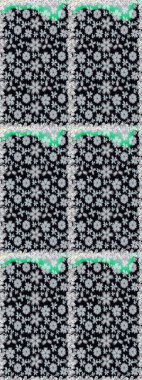 Düz Çiçek Elementleri Tasarımı. Çiçekle kusursuz desen. Renkli Bahar Temalı Kusursuz Arkaplan. Siyah renkte çiçekler.