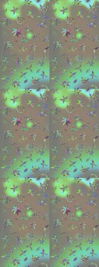 El çizimi çiçek çizimi deseni (fayans). Şirin çiçekli, desenli, gri ve bej renkli bir eskiz deseni. Tekstil için suluboya çizim deseni.