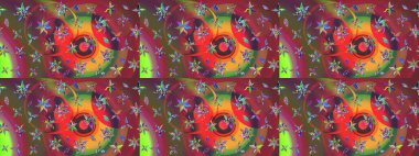 Kahverengi ve kırmızı renkte çiçekli çiçek deseni. Suluboya tarzında kahverengi ve kırmızı renkte çiçekler.