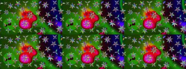 Soyut etnik raster çizim kalıbı. Kabile sanatı boho baskısı, klasik çiçek arkaplanı. Arkaplan dokusu, duvar kağıdı, yeşil ve mavi renkli çiçek teması.