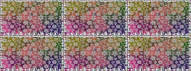 Nazik, sevimli çiçek arkaplanı. Çiçekli karalama şeklinde Raster çiçek deseni. Gri renkli çiçekler.