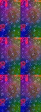 Mor ve mavi çiçekli eskiz deseni, suluboya çiçek deseni, sevimli çiçek, duvar kağıdı, kart veya kumaş için fayanslı. Raster - stok.