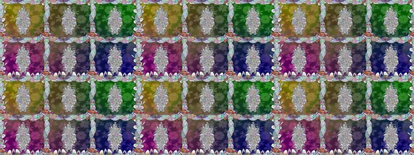 Düz çiçek öğeleri tasarım. Trendy sorunsuz çiçek deseni içinde Raster resim. Yaz tema Dikişsiz desen arka plan rengi. Güzel kumaş deseni.