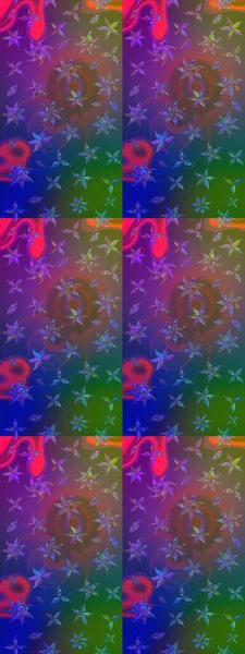 Mor ve mavi çiçekli eskiz deseni, suluboya çiçek deseni, sevimli çiçek, duvar kağıdı, kart veya kumaş için fayanslı. Raster - stok.