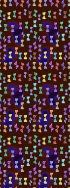 Kelebek desenli, kahverengi ve mavi lekeli güzel bir eskiz. Bahar Kelebeği teması. Duvar kağıdı için böcek dokusunun tekrarı. Raster illüstrasyonu.