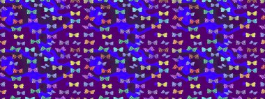 Egzotik Kelebekli Tropik çizim modeli. Moda Kumaşı Tasarımı. Mor ve mor renkli illüstrasyon. Raster..