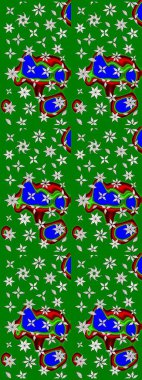 Raster - stok. Yeşil çiçekli eskiz deseni, suluboya çiçek deseni, sevimli çiçek, duvar kağıdı, kart veya kumaş için fayanslı.