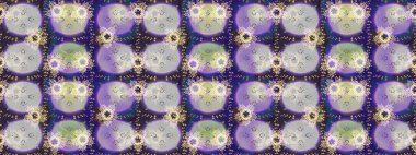 Kar taneleri radyal menekşe, gri ve nötr renkler. Renkli arka planda güzel kar taneleri. Raster illüstrasyonu..