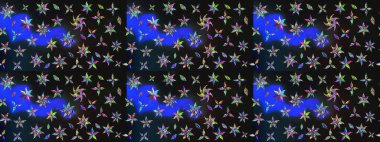 Gri renkli güzel bir tekstil. Suluboya çiçekli çiçek deseni. Raster illüstrasyonu.