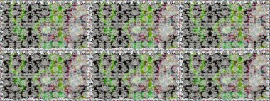 Çiçek ve yapraklı çiçek deseni. Küçük çiçekli şirin bir desen. Raster illüstrasyonu.