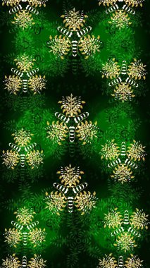 Çiçekler suluboya tarzında yeşil ve mavi renklerde. Raster illüstrasyonunda çiçek deseni çizimi.