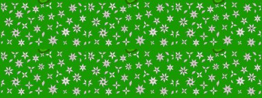 Yeşil ve nötr renklerde. Çiçek buketleriyle klasik bir eskiz şekli. Raster illüstrasyonu.