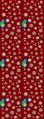 Çiçekli karalama şeklinde Raster çiçek deseni. Yumuşak, bahar çiçekli arka plan. Kırmızı renkte çiçekler.