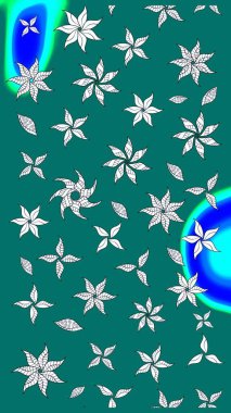 Raster deseni. Küçük çiçekteki sevimli çiçek deseni. Raster illüstrasyonu. Nazikçe, yaz çiçekleri mavi renklerde.