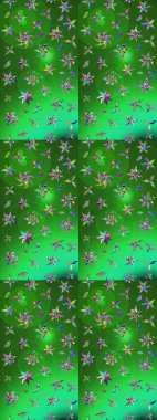 Nazikçe, güzel çiçek arkaplanı. Yeşil ve mavi renkte çiçekler. Raster çiçek desenli ve çiçekli..