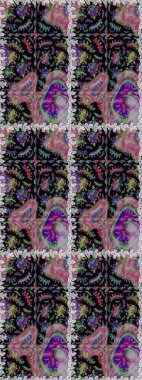 Beautiful fabric pattern. Raster illustration. Cute seamless floral print with spring flowers.