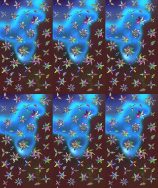 Çiçek mavisi eskiz deseni. Klasik taslak çizimi. Raster çiçek izi. Raster Yumuşak kumaş deseni.