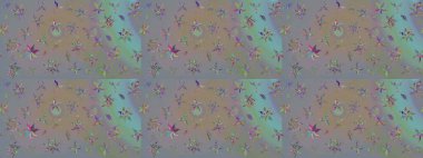 Güzel kumaş deseni. Bahar çiçekleriyle güzel bir çiçek deseni çizmişsin. Raster illüstrasyonu.