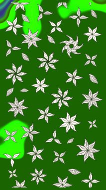 Renkli Bahar Teması eskiz kalıbı. Raster güzel kumaş deseni çiziyor. Düz Çiçek Elementleri Tasarımı. Çiçek deseni.