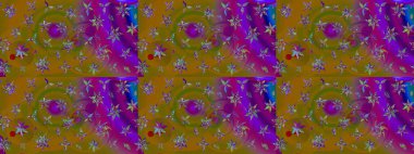 Doğum günü kartı ya da düğün davetiyesi. Kahverengi ve mor renklerde. Suluboya çiçek buketi. Raster illüstrasyonu. Çiçek arkaplan. Çiçekli tebrik kartı.