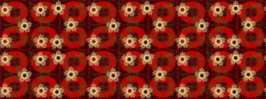 Farklı kar taneleri toplayıcısı, kırmızı, kahverengi ve sarı renklerde kış elementleri. Raster Noel soyut renkli arkaplan ve tatlı kar tanesi.