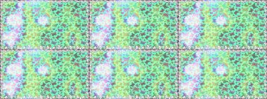 Raster illüstrasyonu. Mavi ve yeşil üzerinde sevimli kelebekler. Renkli kelebeklerin kusursuz arka planı. Ambalaj kağıtları ve duvar kağıtları için güzel bir arkaplan, kumaş tasarımı, kağıt..