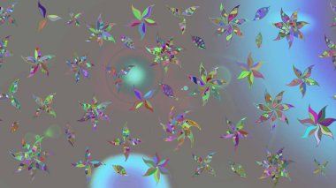 Raster illüstrasyonu. Küçük çiçekli yay deseni çiz. Suluboya tarzında gri renkler üzerine.