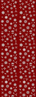 Tekstil için suluboya eskiz deseni. El çizimi çiçek çizimi deseni (fayans). Şirin çiçekleri, desenleri, kırmızı ve nötr renkleri olan renkli çizim deseni.